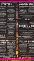 Mountain Pizza Steak House Carta