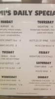 Mimi's Pub menu