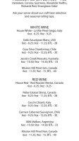 Mimi's Pub menu