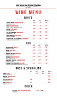 Brewhouse at Whistler menu