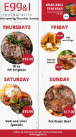 Egg And I Restaurants The menu