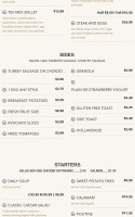 Timberwolf Restaurant menu