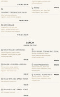 Timberwolf Restaurant menu