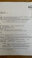 The Oar & Paddle menu