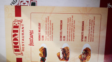 Home Restaurant menu
