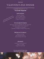 Harvest Restaurant menu