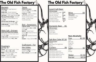 The Old Fish Factory menu