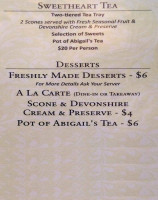Abigail's Tea House Carte