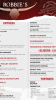 Robbie's Smokehouse & Burger Bar Carte