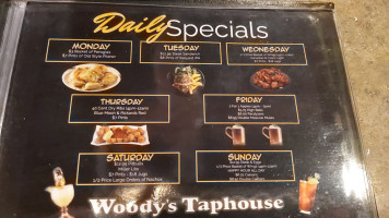 Woody's Taphouse menu