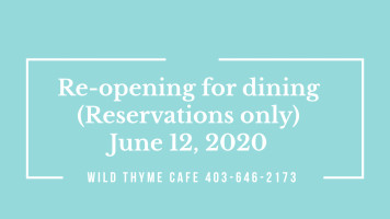 Wild Thyme Cafe Speisekarte