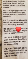 Thai Villa menu