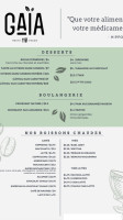 Gaïa Resto Végan menu