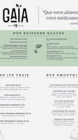 Gaïa Resto Végan menu
