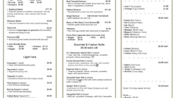 Sushi Kobo Takeout menu