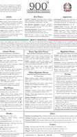 900 Degrees Wood-fired Pizzeria menu