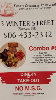 Kwan's Restaurant menu