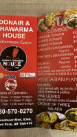 Donair Shawarma House menu