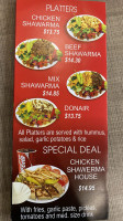 Donair Shawarma House menu