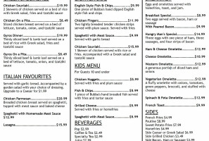 Elmira's Sip 'n Bite Carta