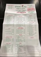 Panda King menu