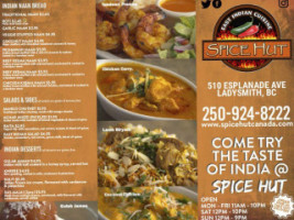 Spice Hut Indian Cuisine. menu