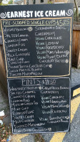 Earnest Ice Cream Frances St. menu