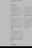 Starbucks menu