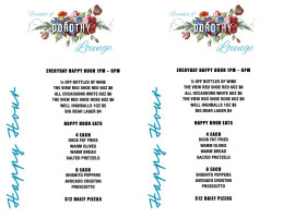 Friends Of Dorothy Lounge menu