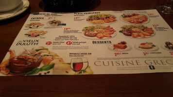 Au Vieux Duluth menu