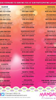 Mandarin Restaurant menu