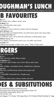 Canoe and Paddle Pub menu