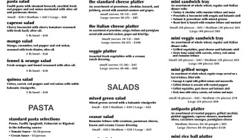Mangia Mangia Eatery Cafe menu