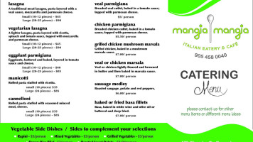 Mangia Mangia Eatery Cafe menu