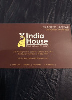 India House Fine Indian Cuisine menu