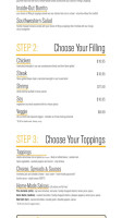Freshwest Grill menu