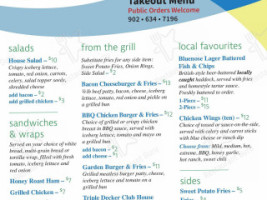 Bluenose Golf Club menu