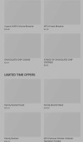 Kfc menu