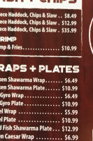 Niagara Fish N' Burger Carte