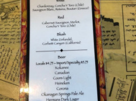 Aladdin's Café menu