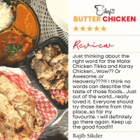 Chef's Butter Chicken menu