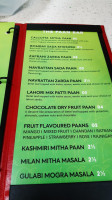 Royal Paan menu