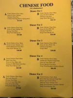 Red Lion menu