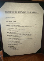 Tobermory Brewing Company and Grill menu