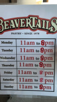 Beavertails Queues De Castor Speisekarte