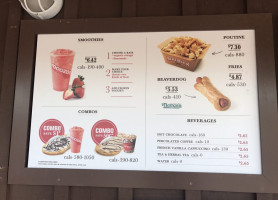 Beavertails Queues De Castor Speisekarte