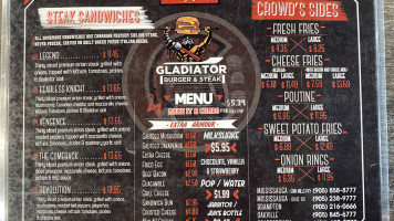 Gladiator Burger Steak menu