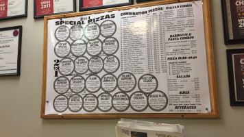 Top Hat Pizza menu