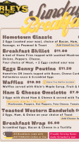 Harley's Pub and Perk menu