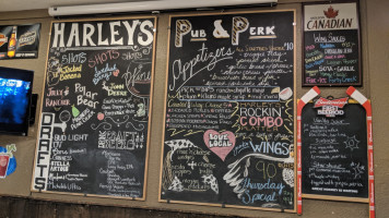 Harley's Pub and Perk menu